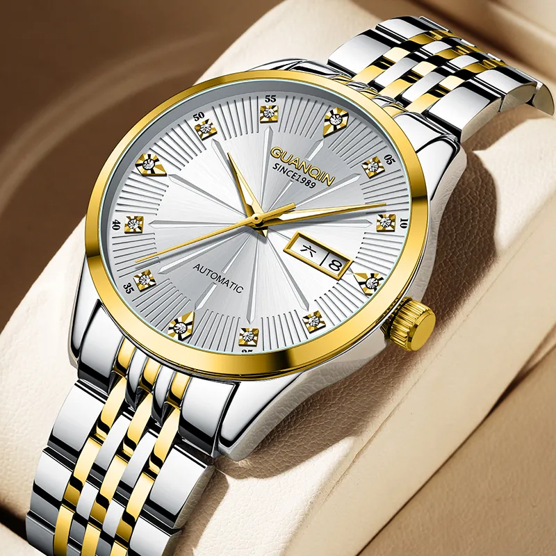 GUANQIN GJ16272 Automatic Mechanical Movement Stainless Steel Watchband Watch Men's Watches Black Dial-15