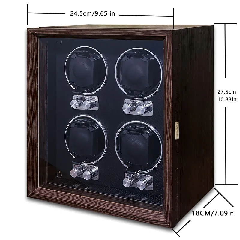 Windtoptime Wooden Shell 2 X 4 Watch Winder Walnut Wood Conversion Table For Home Use Unisex-4