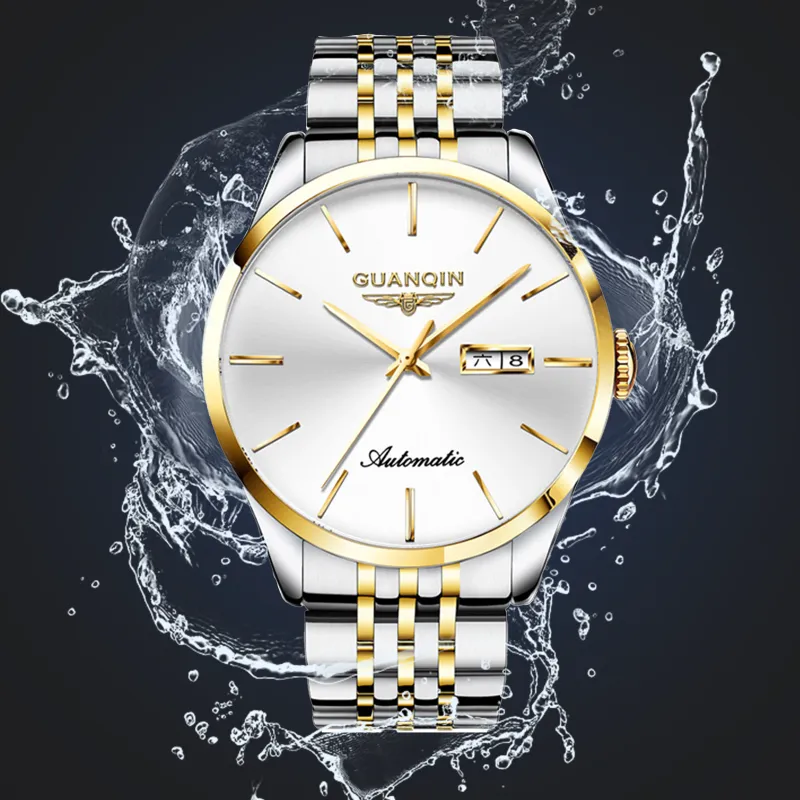 GUANQIN GJ16179.JGD Automatic Mechanical Movement Stainless Steel Watchband Watch Men's Watches White Dial-1
