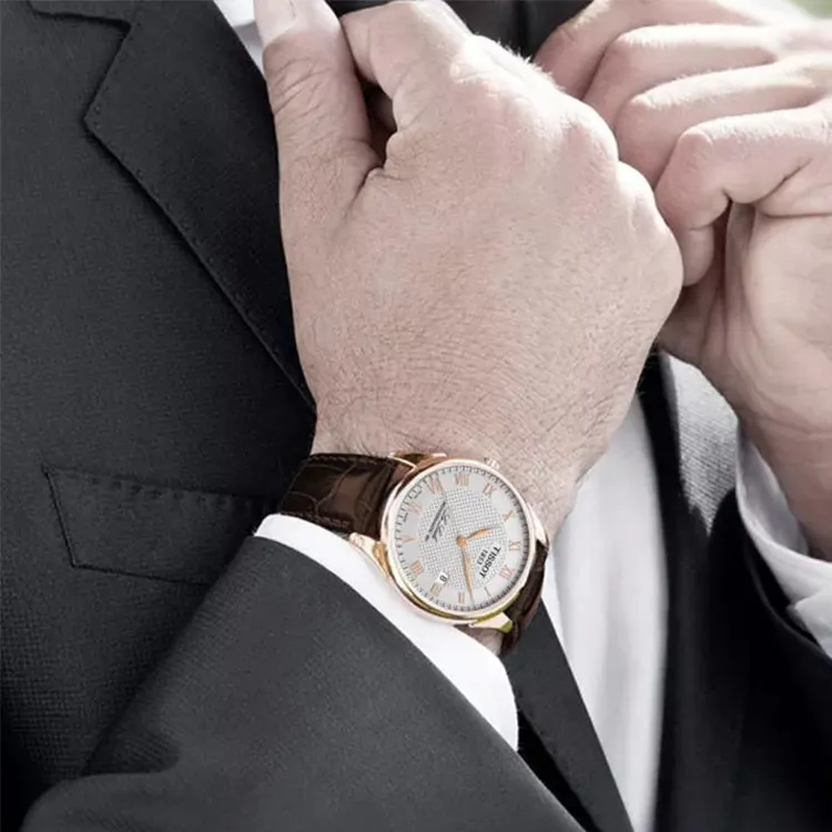 TISSOT Le Locle Collection Mechanical Movement Men's Watches Watch 39.3mm Silver Dial Steel Watch Case Leather Strap-2