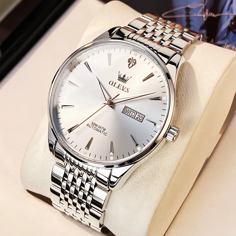 OLEVS Wisdom Series Mechanical Movement Watch Men's Watches Silver Dial-1