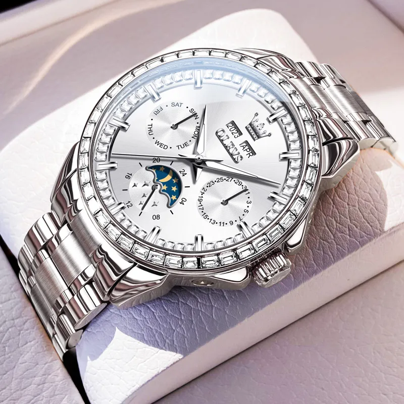 OLEVS Wisdom Series Mechanical Movement Watch Men's Watches White Dial-1