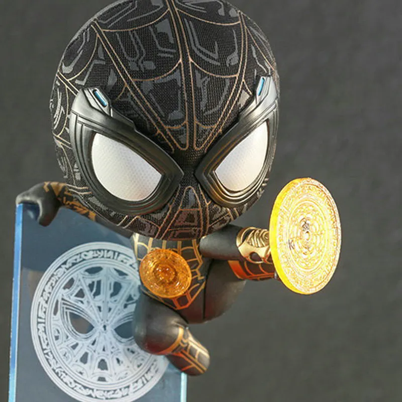 Hot Toys Spider Man Cosb917 The Wandering Hero Black And Gold Suit With Magic Shooter Chibi Figures-4