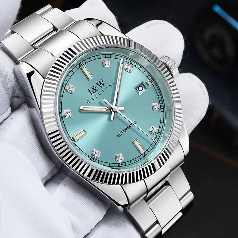I&W CARNIVAL HWGUOJI Automatic Mechanical Movement Watch Men's Watches Gray Dial-16