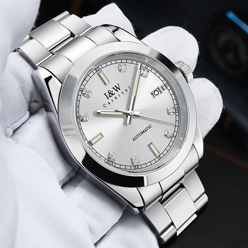 I&W CARNIVAL HWGUOJI Automatic Mechanical Movement Watch Men's Watches Gray Dial-44