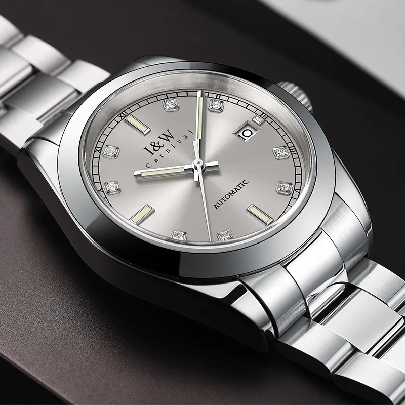 I&W CARNIVAL HWGUOJI Automatic Mechanical Movement Watch Men's Watches Gray Dial-39