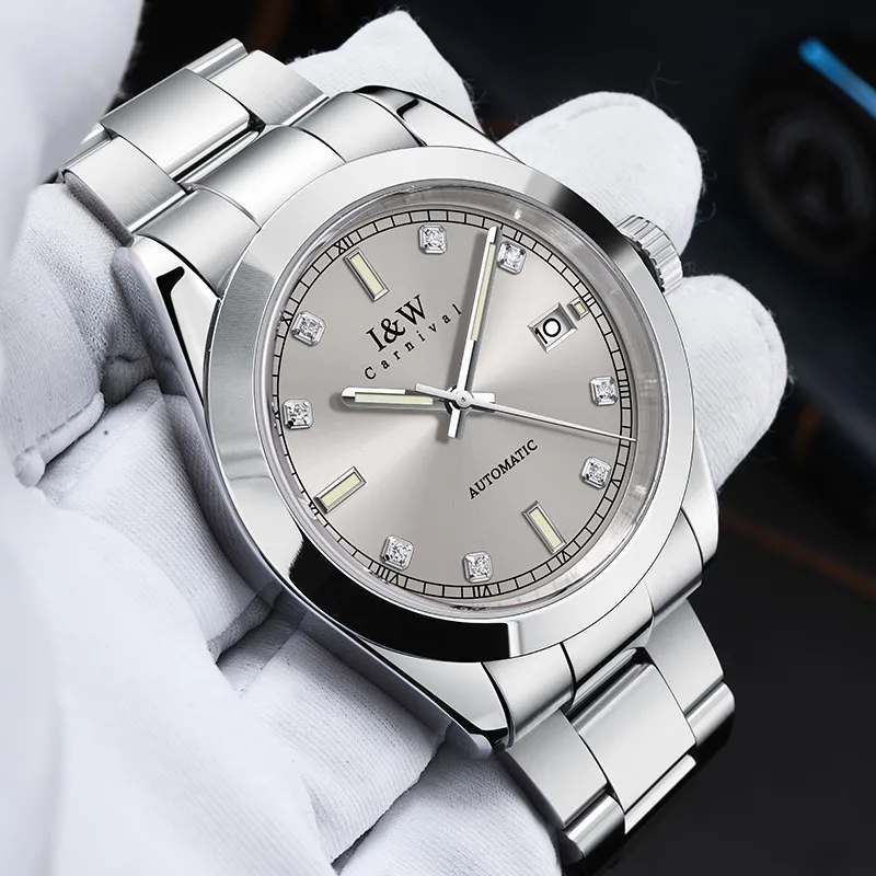 I&W CARNIVAL HWGUOJI Automatic Mechanical Movement Watch Men's Watches Gray Dial-37