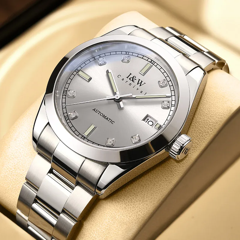 I&W CARNIVAL HWGUOJI Automatic Mechanical Movement Watch Men's Watches Gray Dial-38