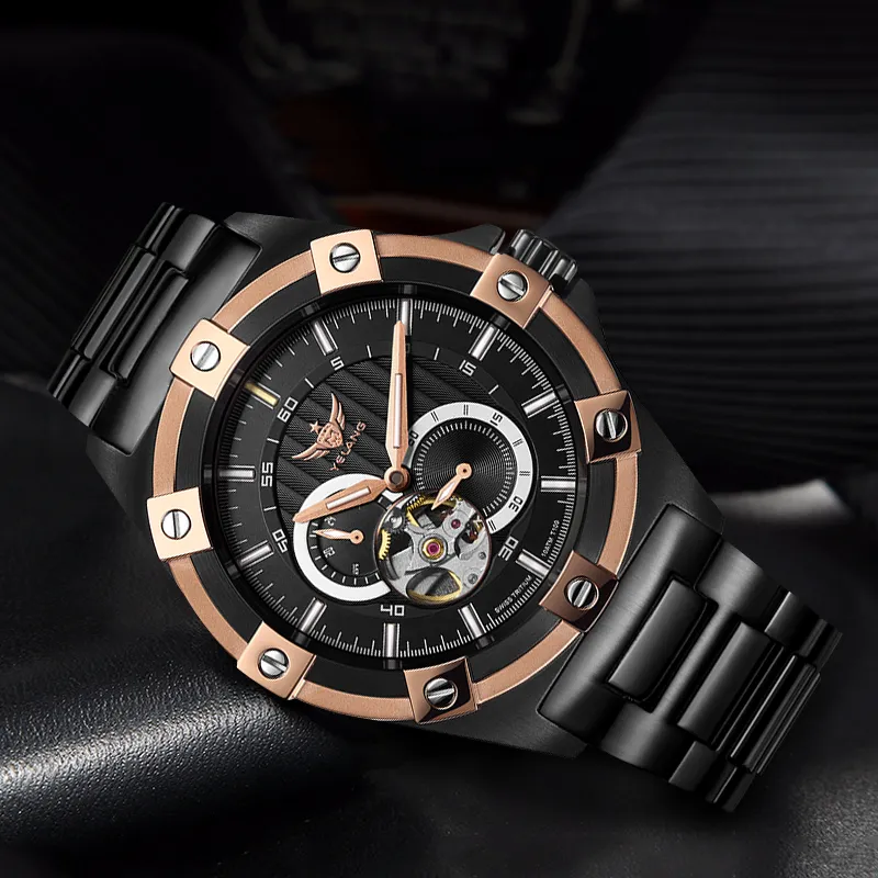 YELANG Automatic Mechanical Movement Watch Men's Watches Black Dial-17