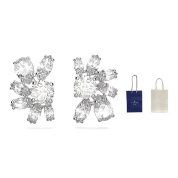 Swarovski Gema Rhodium Plated Stud Earrings Women's