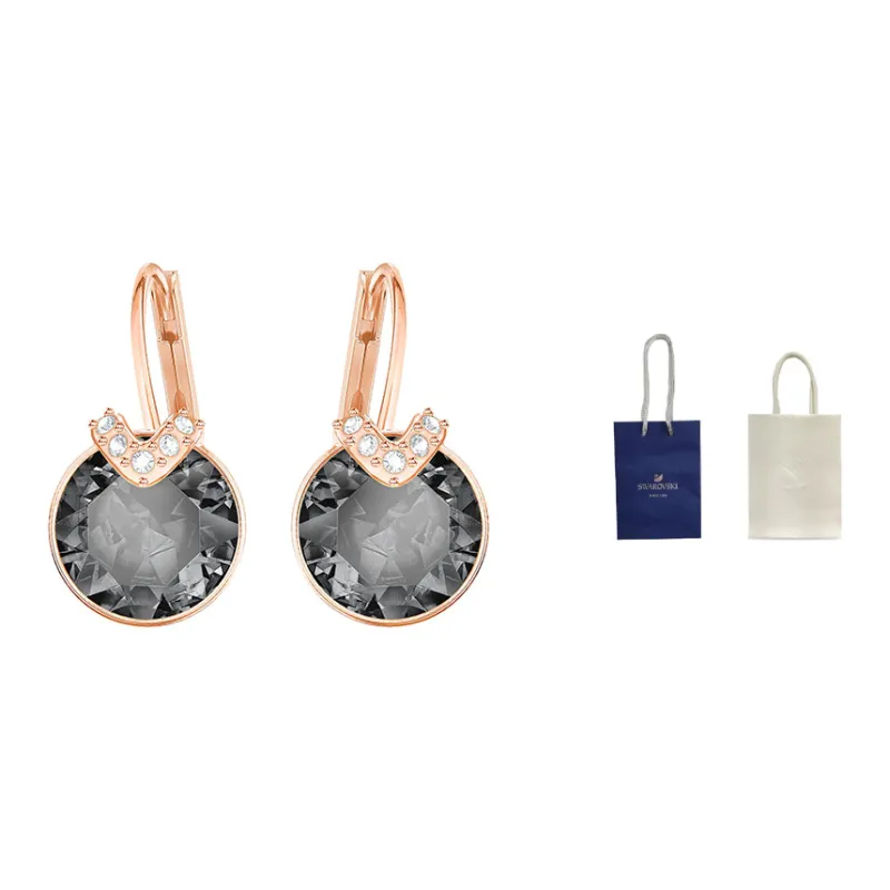 Swarovski Crystal Earrings Women's Gray-2