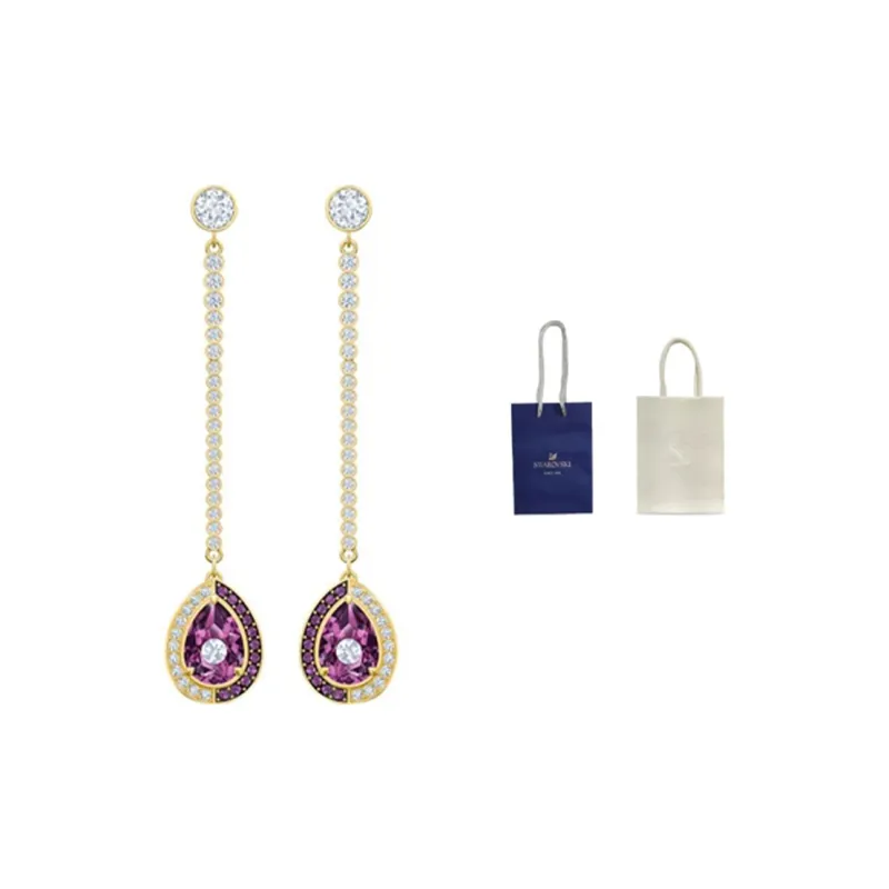 Swarovski Crystal Earrings Women's Purple-3