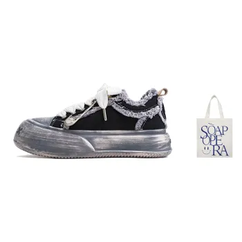 SOAP OPERA Wiping Color Series Canvas Shoes Unisex Low Top Gray