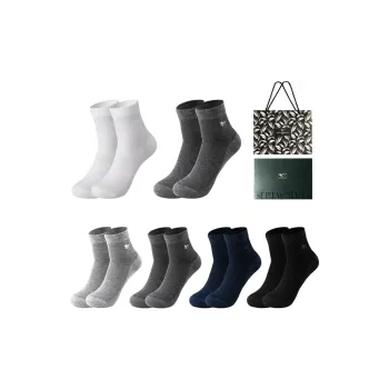 SEPTWOLVES Mid Calf Socks Men's 6 Pack Gift Box Set+Shopping Bag