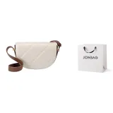 JONBAG Synthetic Leather Saddle Bag Shoulder Bag Crossbody Bag Small Size Women's White