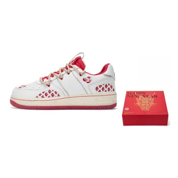 Kappa Anti Slip Wear Resistant Low Top Skateboard Shoes Unisex White Red