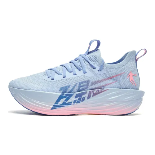 QIAODAN Flying Shadow PLAID 1.5 Running Shoes Men Low Top Union Blue Floral Honey Pink
