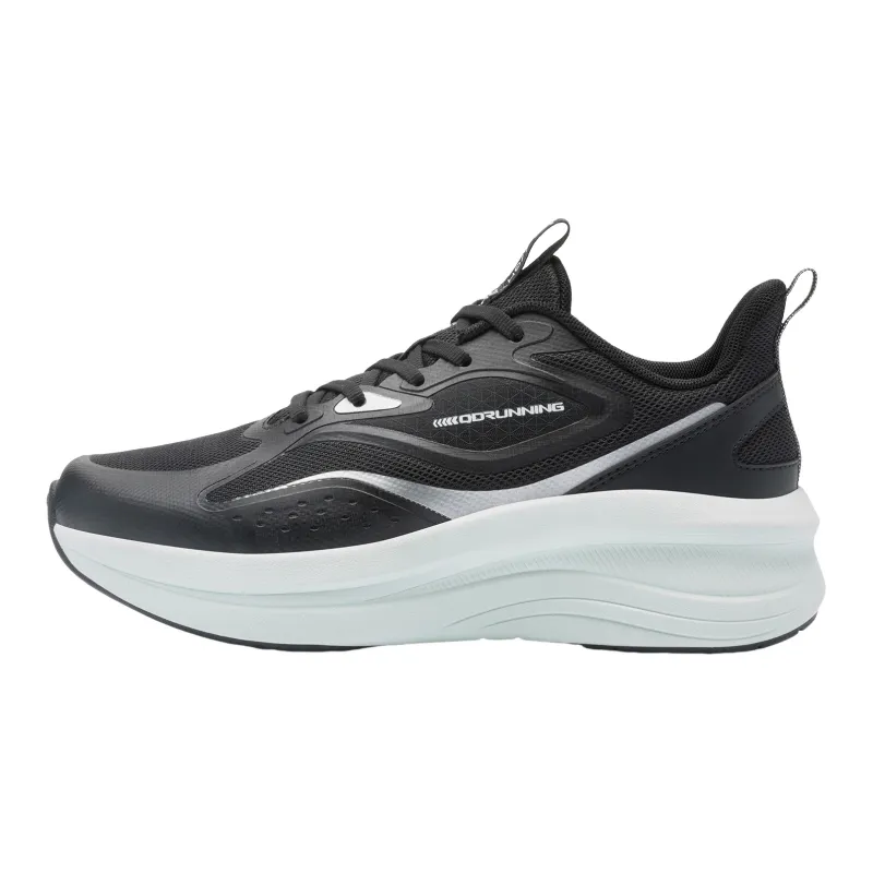 QIAODAN Cushioning Slip Resistant Low Top Sprint Running Shoes Women's Black-0