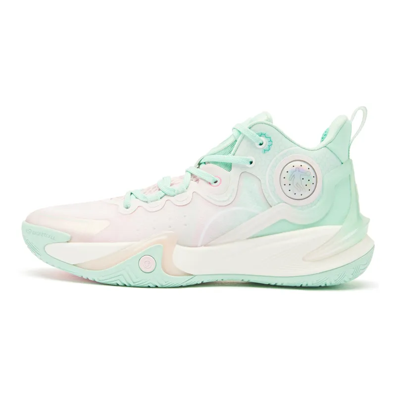QIAODAN Busters 5ELITE Basketball Shoes Men Low Top Green Pink-0