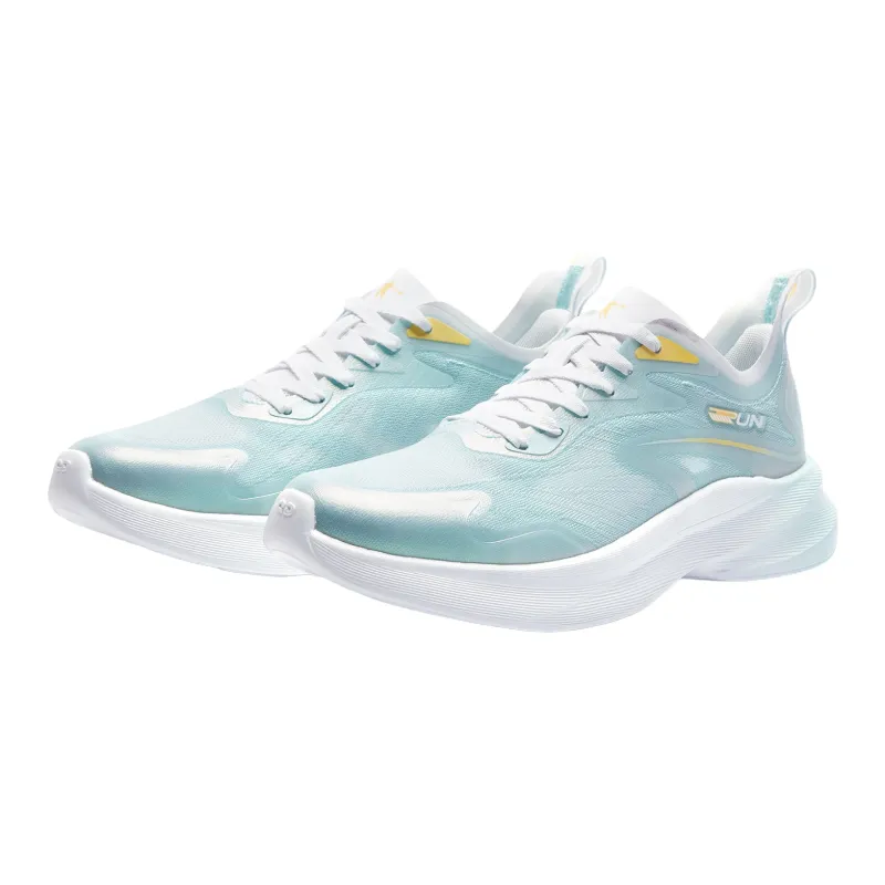 QIAODAN Light Speed 3.0PLUS Cushioned Slip Resistant Lightweight Low Top Running Shoes Men's White Blue-2