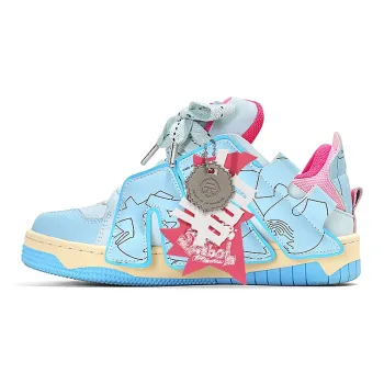 ADCDAVINCI Wheat Whirlwind Series ADCDAVINCI Low Top Skateboard Shoes Unisex Blue Pink