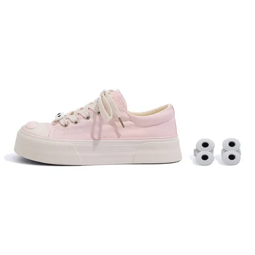 HUANQIU Height Increasing Low Top Canvas Shoes Women's Pink