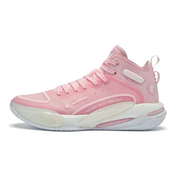 QIAODAN Poisonous Tooth REV Mismatched Cushioning Wear Resistant High Top Basketball Shoes Men's Pink