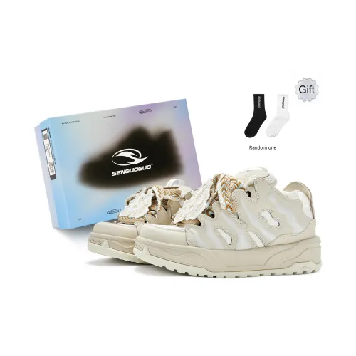 SENGUOGUO Year Of The Dragon Limited Edition Low Top Skateboard Shoes Unisex Beige