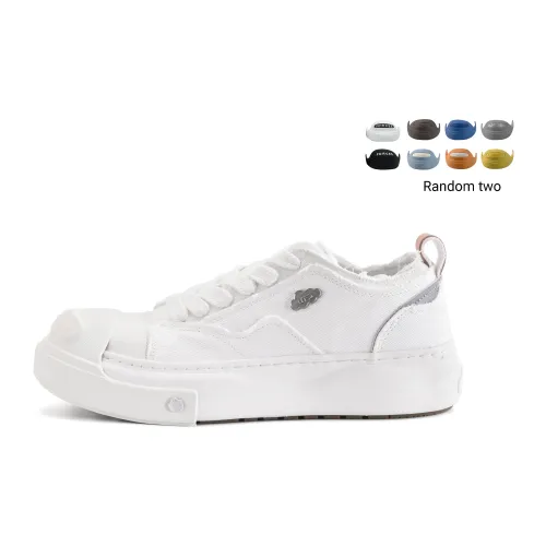 UNNAMED FORCES Cloud Open Ended Smile Breathable Lightweight Height Increasing Low Top Canvas Shoes Unisex White