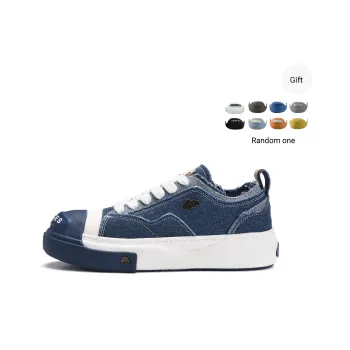 UNNAMED FORCES Cloud Breathable Height Increasing Low Top Canvas Shoes Unisex Denim Blue