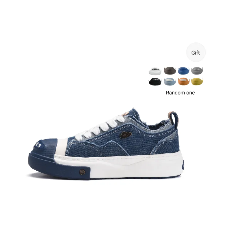 UNNAMED FORCES Cloud Breathable Height Increasing Low Top Canvas Shoes Unisex Denim Blue-0