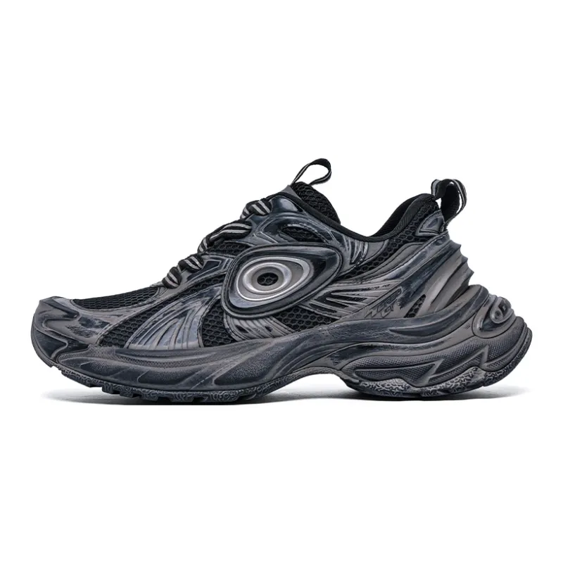 OLD ORDER Turbo GT Chunky Sneakers Unisex Low Top Dirty Black 