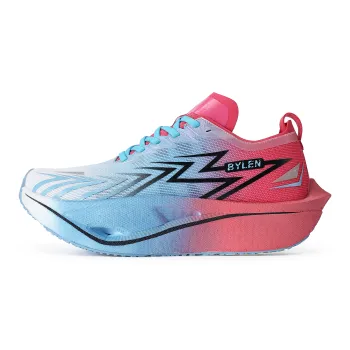 BYLEN Cushioning Rebound Impact-Resistant Breathable Low-Top Running Shoes Unisex Red And Blue Knight