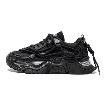 HACKBUTEER Cyber Collection Black Warrior Low Top Chunky Sneakers Unisex Box Limited Edition