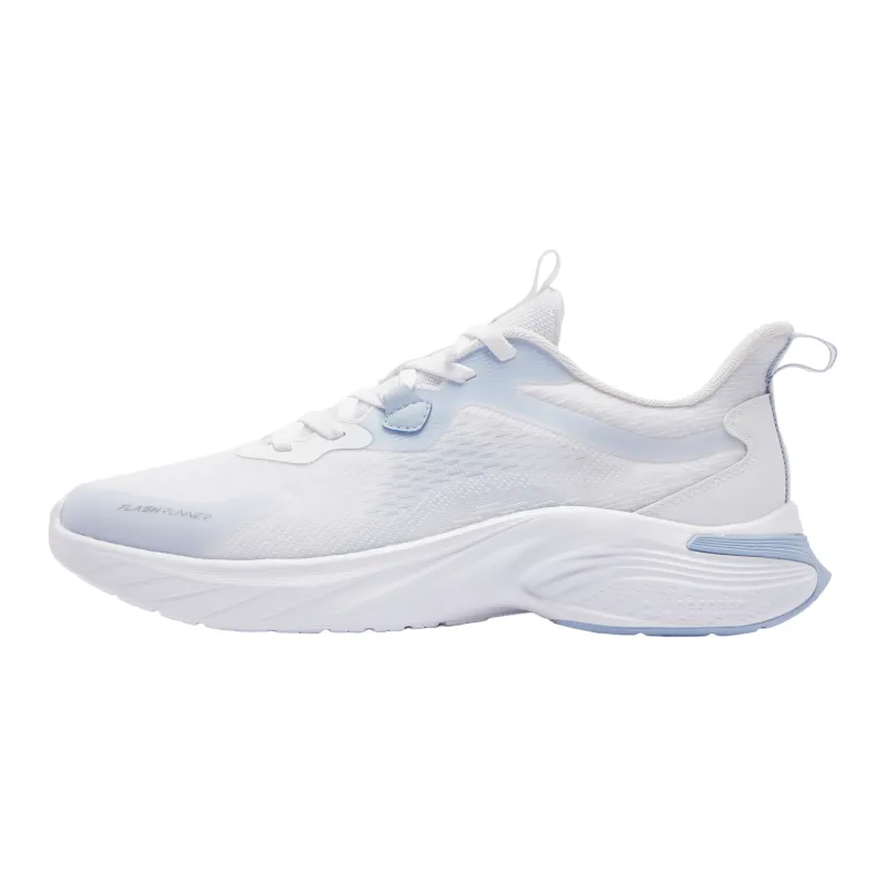 QIAODAN Slip Resistant, Abrasion Resistant, Lightweight Low Top Running Shoes Men's White Blue Black-0