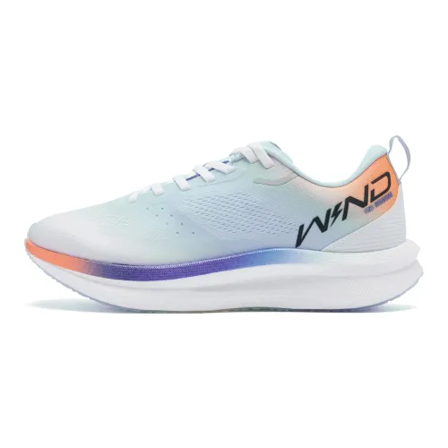QIAODAN Strong Winds SE Cushioning Anti Slip And Wear Resistant Low Top Running Shoes Men's White Blue