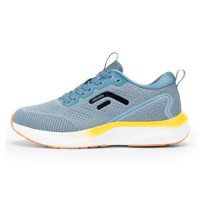 Fitville Running Shoes Men Low Top Dusty Gray, Iceberg Blue-0