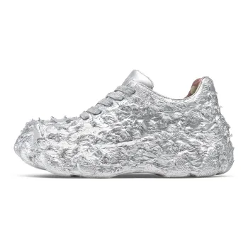 HART DAVIS Postmodern Height Increasing Slip Resistant Low Top Chunky Sneakers Women's Silver