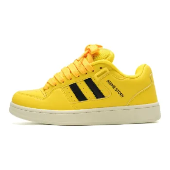 Anime Story Anti-Slip And Wear-Resistant Lightweight Low-Top Skateboard Shoes Unisex Yellow Black