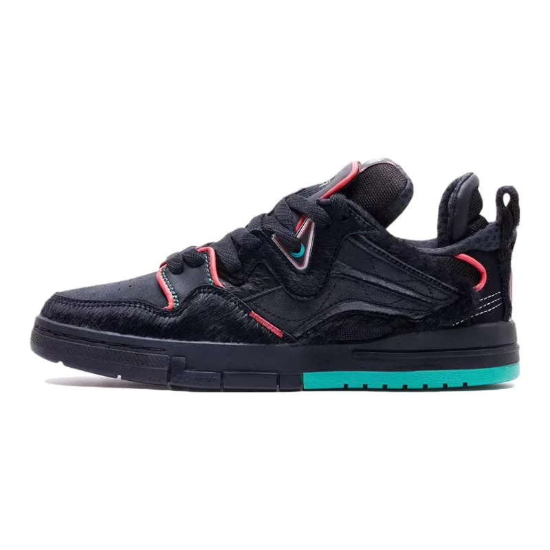 LiNing Wave Pro Slip Resistant Cushioning Wear Resistant Low Top Skateboard Shoes Men's Black-0