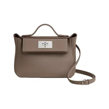 HERMES 24/24 Evercolor With Swift Calfskin Handbag Shoulder Bag Crossbody Bag Mini Women's Elephant Gray