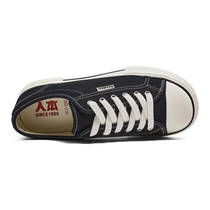 RENBEN Non slip Lightweight Low Top Canvas Shoes Men's Black-3
