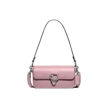 COACH Studio Cow Leather Baguette Bag Handbag, Shoulder Bag Women's Purple