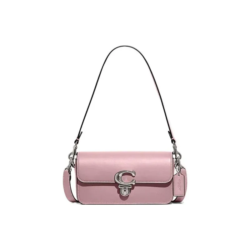 COACH Studio Cow Leather Baguette Bag Handbag, Shoulder Bag Women's Purple-0