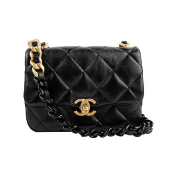 CHANEL Lambskin Crossbody Bags Mini Women's Black