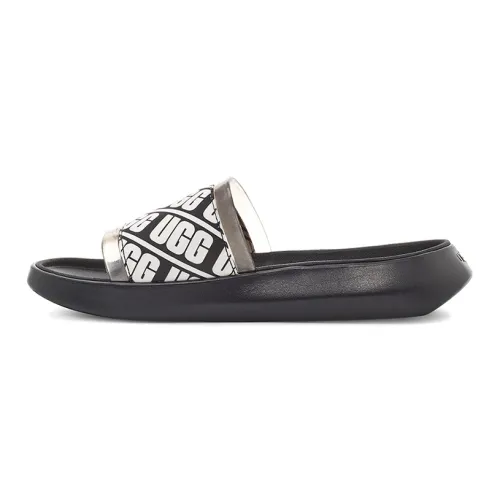 UGG Ruette Beach Black White Slippers 'Black White' Women's