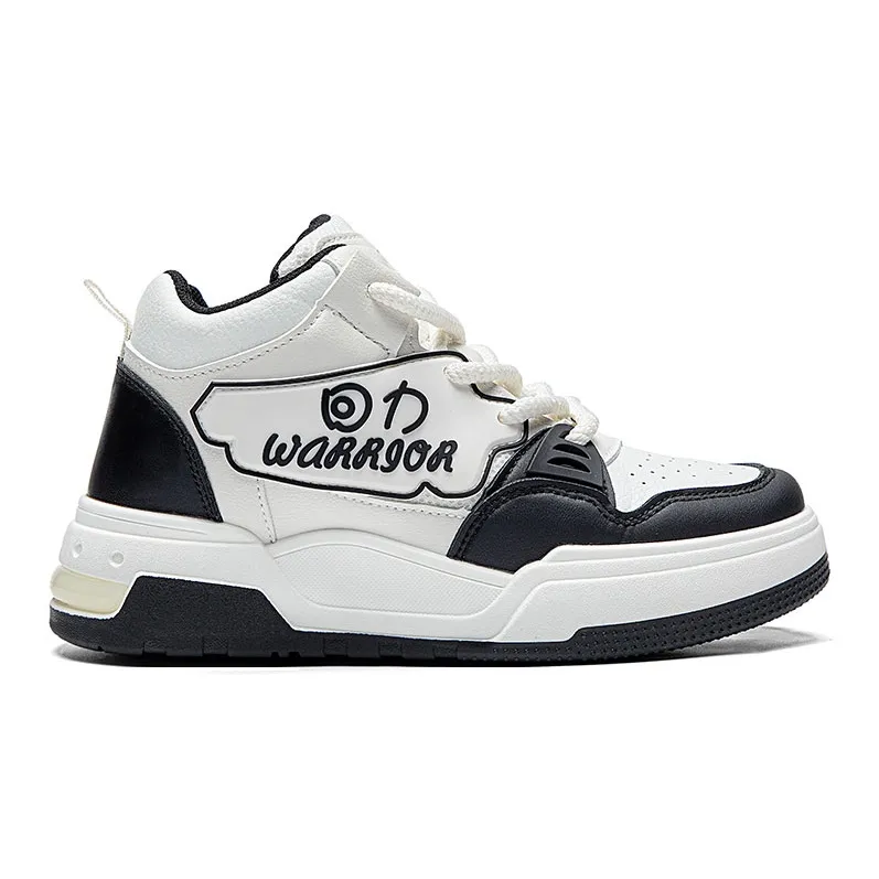 Warrior Wear resistant And Lightweight High Top Skateboard Shoes Women's Beige Black-1