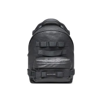 Balenciaga Army Fine Grained Sheepskin Shoulder Bag, Crossbody Bag, Backpack Small Size Men's Charcoal Black