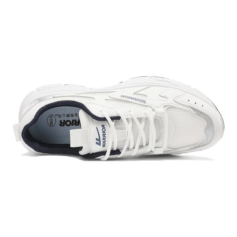 Warrior Wear Resistant Slip Resistant Low Top Chunky Sneakers Men's White-2