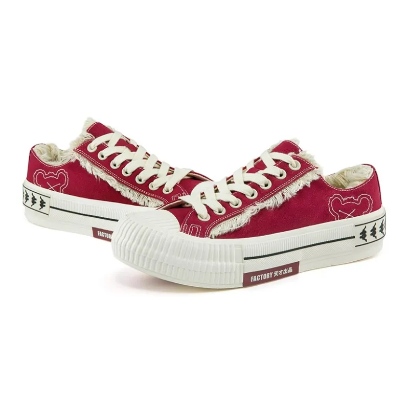 Kappa Anti-Slip And Wear-Resistant Water-Resistant Low-Top Canvas Shoes Unisex Red-5